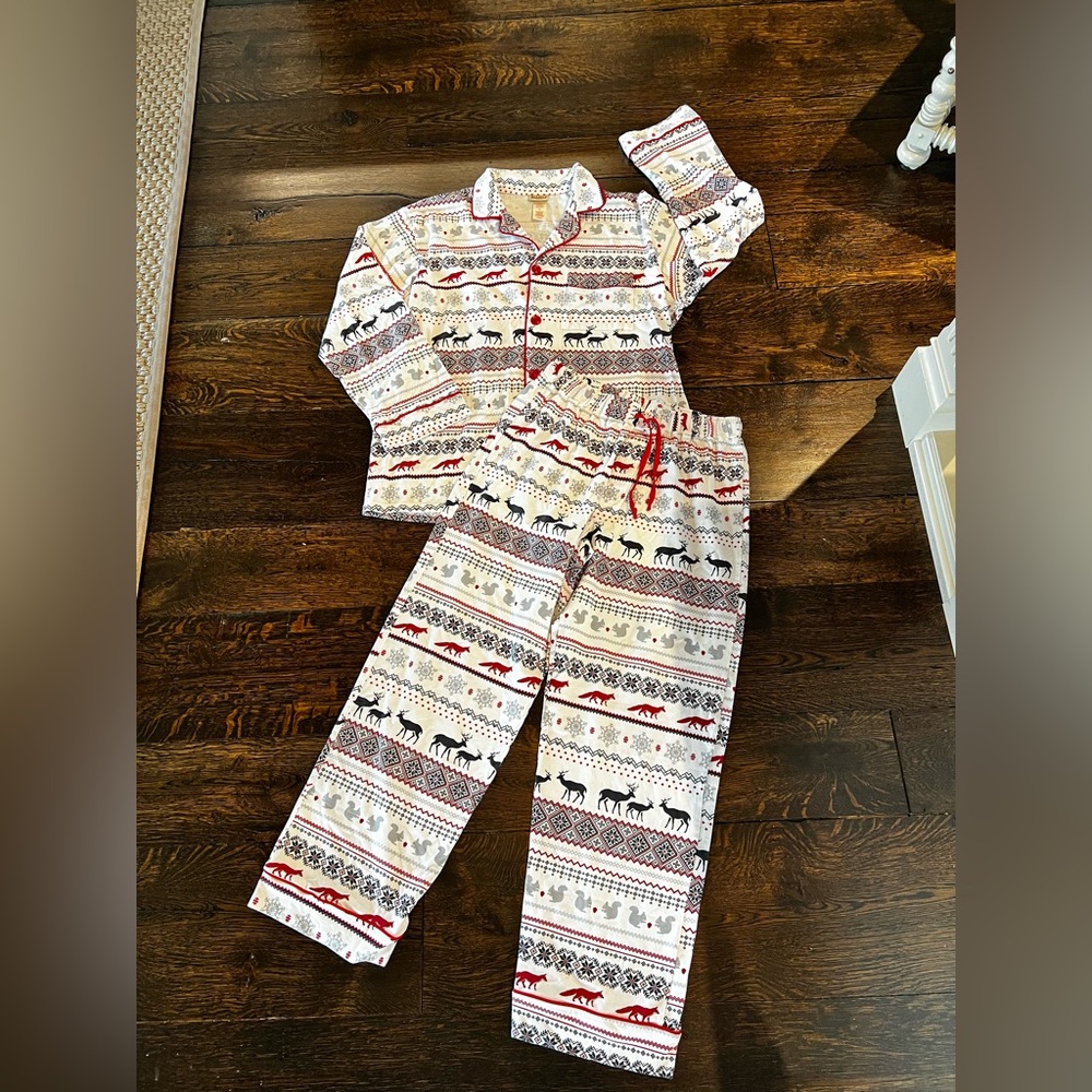 Bedhead Pajamas Set, Mens Size Medium, Woodland Animals, Holiday Winter Vibe